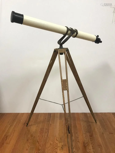 Early Brass Telescope on Stand