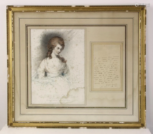 Print of Duchess of Devonshire with Letter