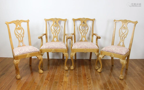 (8) Custom Maple Chippendale Dining Chairs