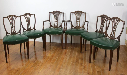 (12) Hepplewhite Style Dining Chairs