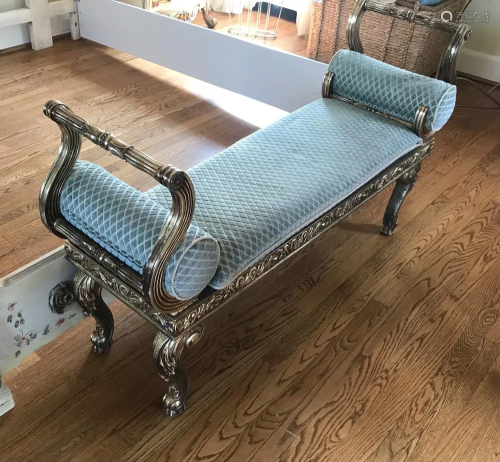 French Style Upholstered Chaise Bench