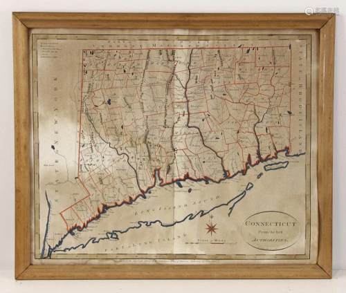 Framed Map of Connecticut