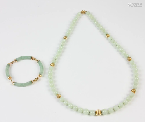 Chinese Jade Bracelet with Necklace