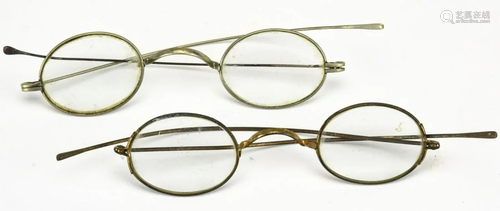 Two Pairs of Antique Early 19th C Eye Glasses