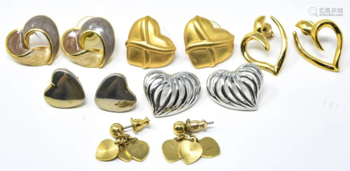 Collection Vintage Costume Heart Motif Earrings