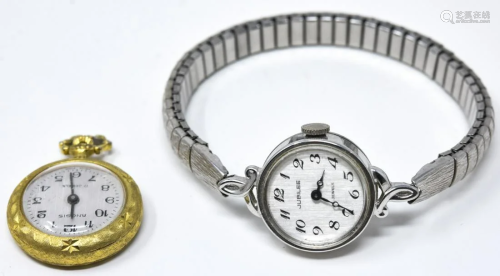 Vintage Silver Tone Ladies Watch & Pocket Watch