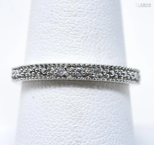 Silver Tone & Marcasite Band Ring