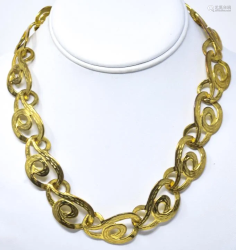 Vintage Retro Design Gold Tone Costume Necklace