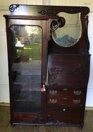 Victorian Glass Front Display Cabinet