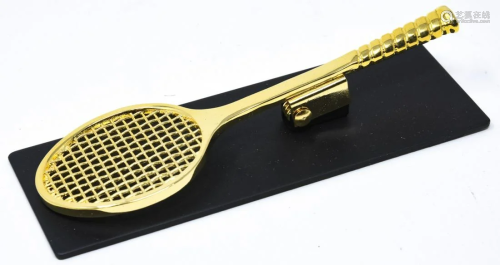 Vintage Mid C Gold Plated Brass Tennis Desk Clip