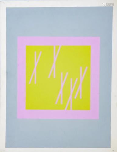 Josef Albers Silkscreen Interaction of Color 1963