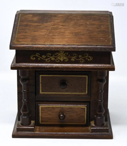 Figural Desk Wooden Music Jewelry Box