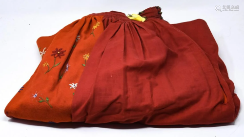 Vintage Ukrainian Folk Heavily Embroidered Skirt