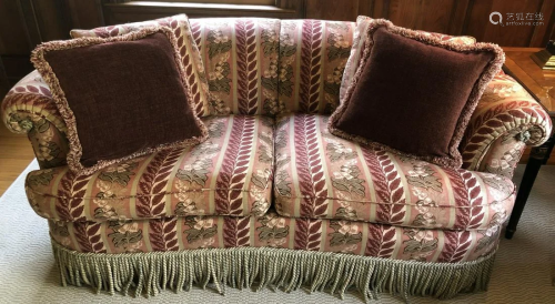 Custom Tapestry Upholstered Kidney Love Seat …