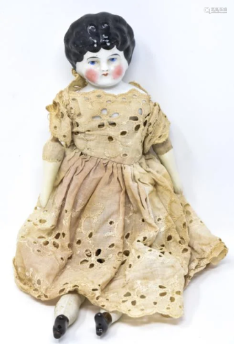Antique China Head Doll W Lace Clothing