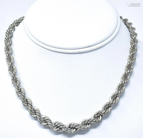 Sterling Silver Rope Design Necklace Chain