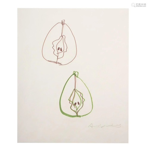 Andy Warhol. Pair of Pears Brown, Marker