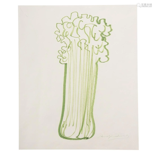 Andy Warhol. Celery Stalk in Green, Marker