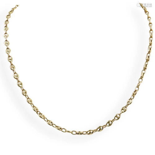 1980s 14K Yellow Gold Gucci Link Necklace