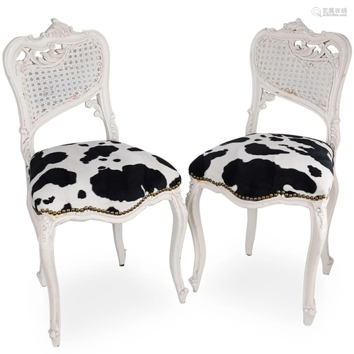 Pair Of Cow Print Chairs