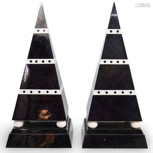 Pair Of Maitland Smith Obelisks