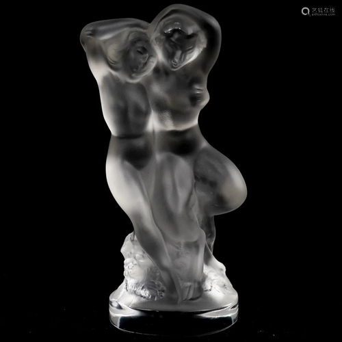 Lalique Crystal 'Double Nude Faune' Couple