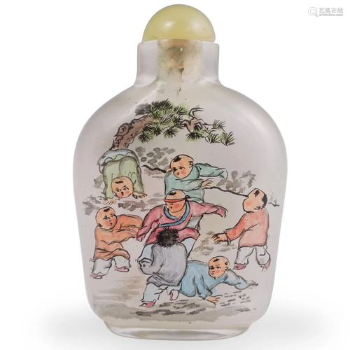 Chinese Reverse Painted Glass Snuff Bottle