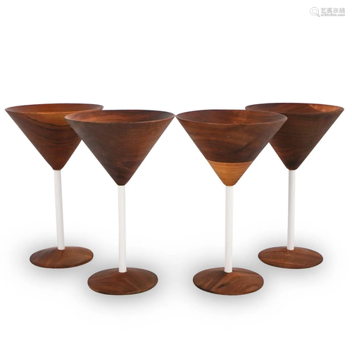 Wood Martini Cup Set