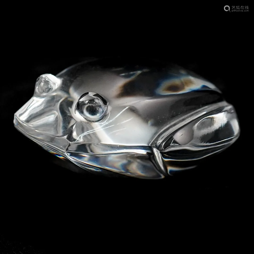 Val St. Lambert Crystal Frog