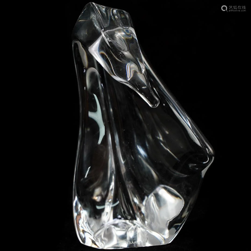 Daum Crystal Stylized Penguin Figurine