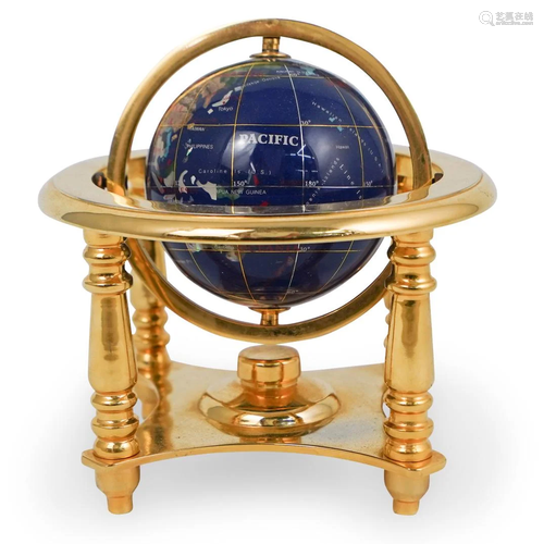 Semi-Precious Stone Desk Globe