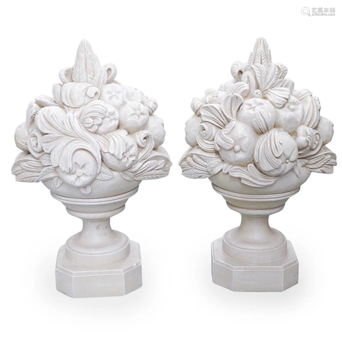 Pair Of Neoclassical Column Toppers