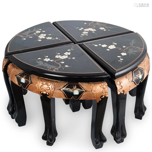 Japanese Hand Painted Lacquered Chairs