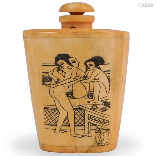 Chinese Erotic Bone Snuff Bottle