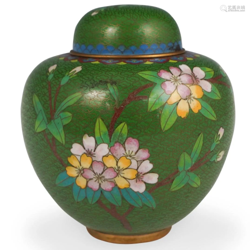 Vintage Chinese Cloisonne Enameled Urn