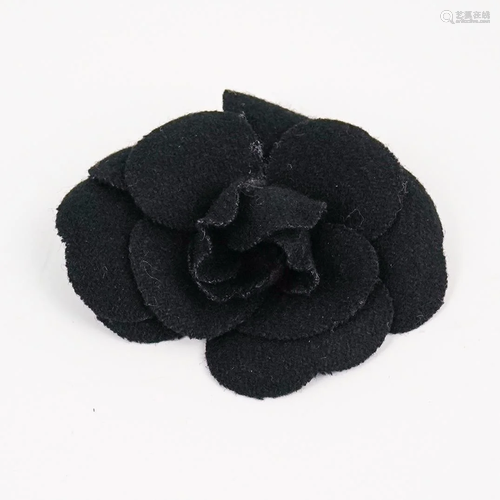 Chanel Camellia Black Flower Brooch