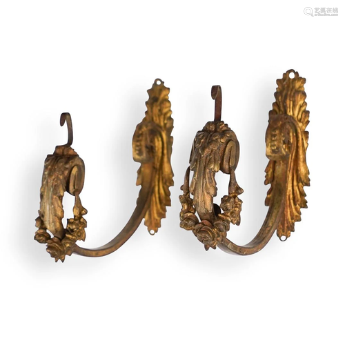 A Pair Of Victorian Bronze Wall Brackets