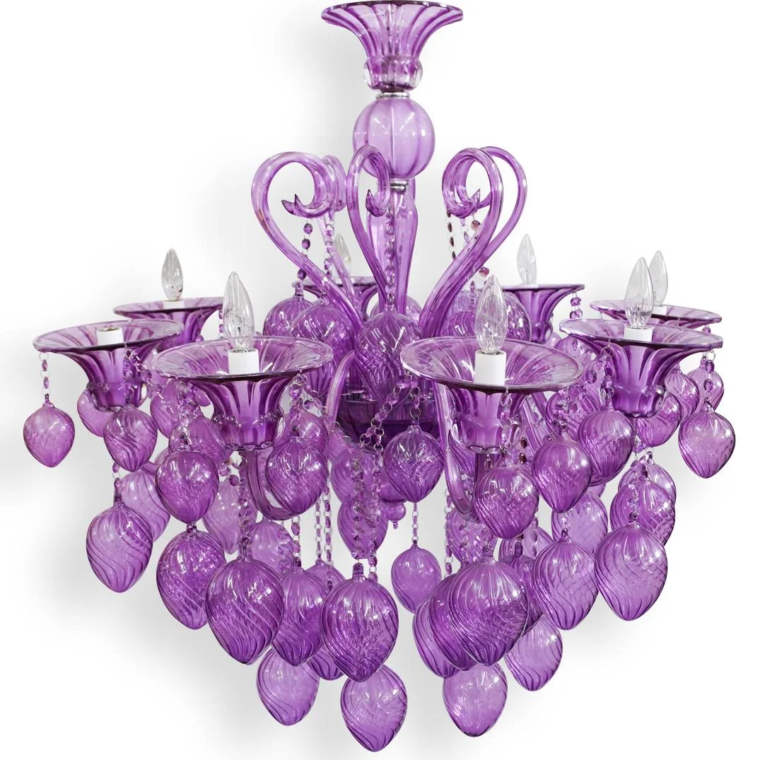 purple murano glass chandelier