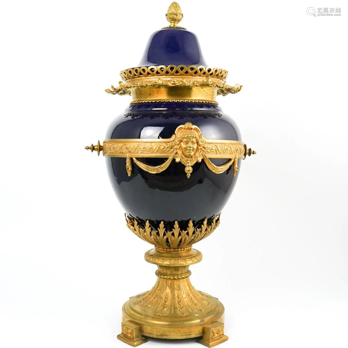 19th Ct. Sevres Porcelain & Bronze Urn