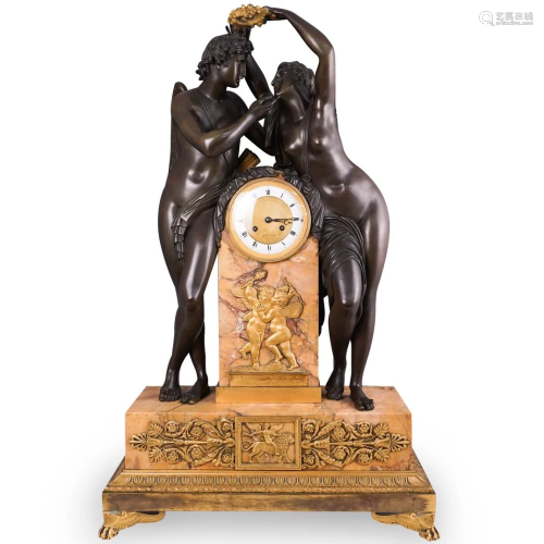 Monumental 19th Cent. Gilt Bronze and Siena Marble