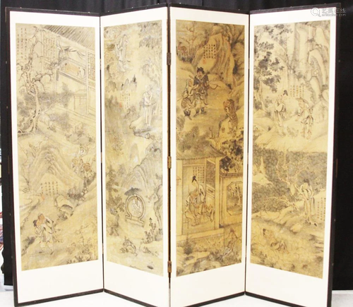 EARLY CHINESE PAINTING ON FOUR PANELS