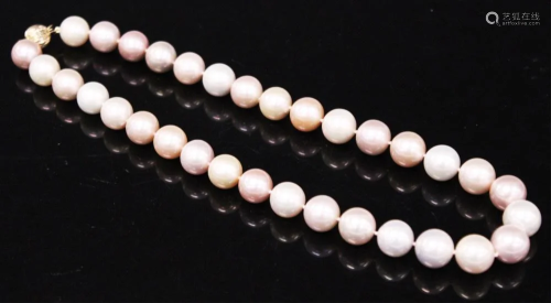 LADYS 14KT PINK BAROQUE PEARL NECKLACE