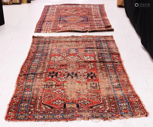 LOT OF (2) EARLY TRIBAL WOVEN CARPETS