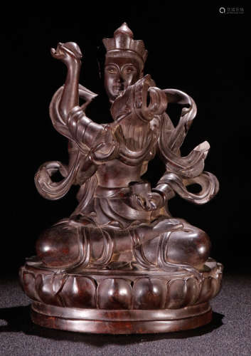 A ZITAN WOOD BUDDHA STATUE