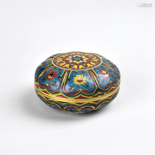 A CLOISNNE ENAMEL BRONZE BRONZE BOX AND …