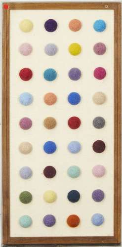 Lara Hailey, British, late 20th century- Untitled; mixed technique in textile, in framed perspex