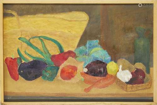 Elsbeth Juda, German/British 1911-2014- Still life with fruit and vegetables; oil on canvas, dated