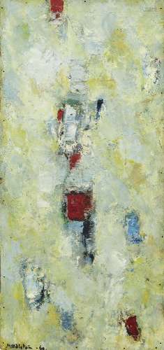 Derek Middleton, British 1928-2002- Untitled (Abstract), 1960; oil on board, signed and dated, bears
