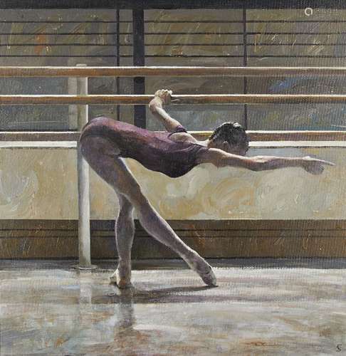 Fletcher Sibthorp, British b.1967- Royal ballet Student III; oil and pastel on canvas board,