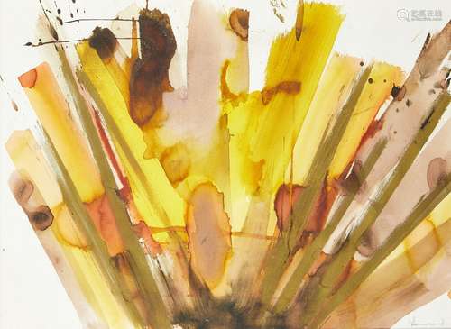 Yolanda Sonnabend, British 1935-2015- Untitled abstract composition; brush and coloured ink,